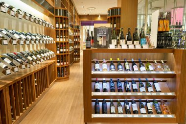 Güney Korea, Busan - 28 Mayıs 2017: şarap Galerisi, Lotte mağazası