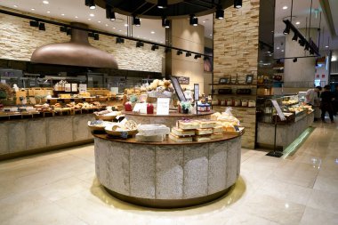 Güney Kore, Busan - 28 Mayıs 2017: Frangast fırın, Lotte mağazada Busan