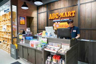 South Korea, Busan - Mayıs, 2017 yaklaşık: mağaza, Lotte mağazada Busan içinde