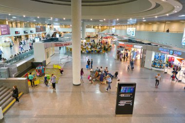 Rusya, Saint Petersburg - Ağustos, 2017 yaklaşık: Pulkovo Havalimanı içinde