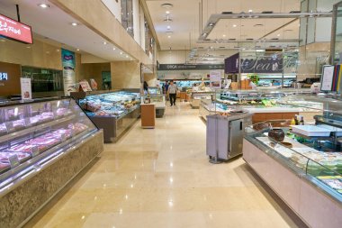South Korea, Busan - 28 Mayıs 2017: Süper Market, Lotte mağazada Busan