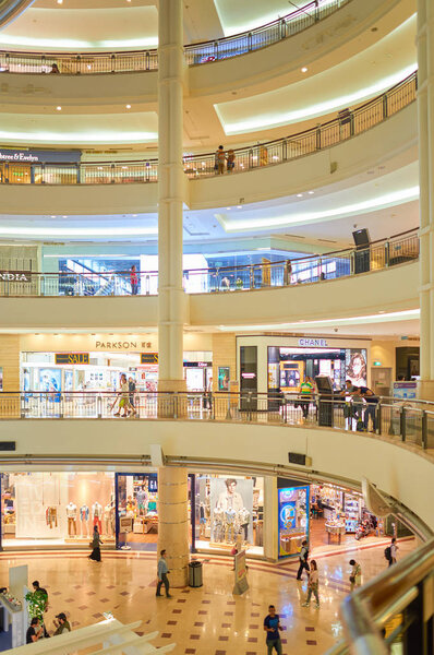 MALAYSIA, KUALA LUMPUR - APRIL 23, 2014: Inside of store at Suria KLCC shopping mall