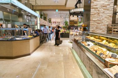 Güney Kore, Busan - 28 Mayıs 2017: Frangast fırın, Lotte mağazada Busan