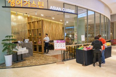 South Korea, Busan - 28 Mayıs 2017: Restoran, Lotte Mağazası