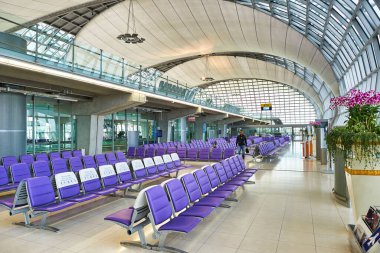 BANGKOK, THAILAND - CIRCA JUNE, 2015: interior shot of Suvarnabhumi Airport.