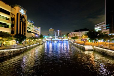 SINGAPORE - CIRCA APRIL, 2019: Singapore urban landscape at night.