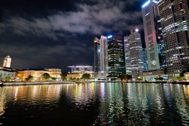 SINGAPORE - CIRCA APRIL, 2019: Singapore urban landscape at night.