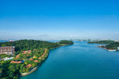 SINGAPORE - CIRCA APRIL, 2019: view from a cable car in Singapore.