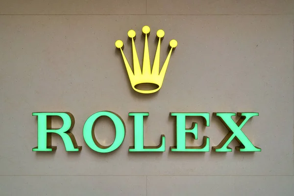 Hong Kong China Circa Janeiro 2019 Close Shot Rolex Sign — Fotografia de Stock