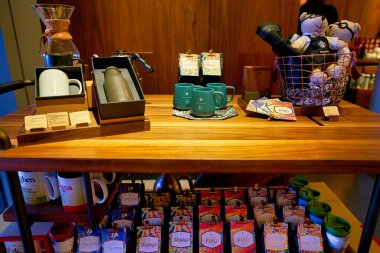 SHENZHEN, CHINA - CIRCA JANUARY, 2019: goods on display at Starbucks in Shenzhen.