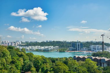 SINGAPORE - CIRCA APRIL, 2019: view from a cable car in Singapore.