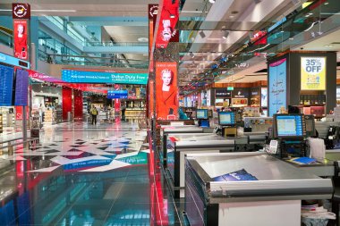 DUBAI, UAE - CIRCA JANUARY 2019: interior shot of Dubai International Airport.