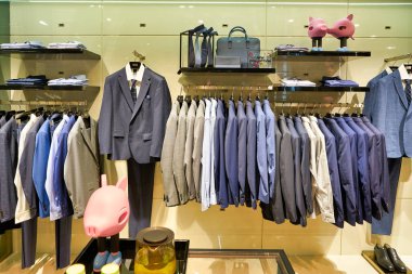 HONG KONG, CHINA - CIRCA JANUARY, 2019: interior shot of Hugo Boss store in Elements shopping mall