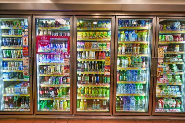 HONG KONG, CHINA - CIRCA JANUARY, 2019: interior shot of Circle K store in Hong Kong. Circle K Stores Inc. is an international chain of convenience stores.