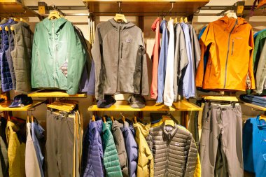 HONG KONG, CHINA - JANUARY 23, 2019: interior shot of Patagonia store at New Town Plaza shopping mall in Sha Tin.