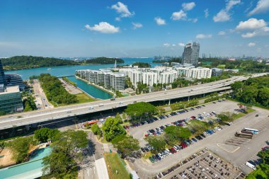 SINGAPORE - CIRCA APRIL, 2019: view from a cable car in Singapore.
