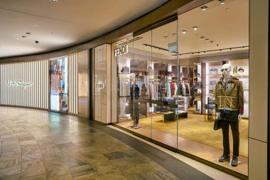 SINGAPORE - CIRCA APRIL, 2019: storefront of Fendi store in The Shoppes at Marina Bay Sands.