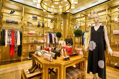 HONG KONG, CHINA - JANUARY 22, 2019: interior shot of Tory Burch store at ifc mall in Hong Kong.