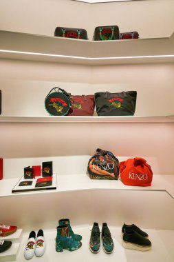 HONG KONG, CHINA - CIRCA JANUARY, 2019: interior shot of Kenzo store at ifc mall in Hong Kong. Kenzo is a French luxury fashion house founded by Japanese designer Kenzo Takada.