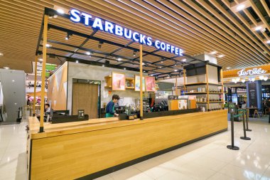 HONG KONG, CHINA - CIRCA FEBRUARY, 2019: sales area at Starbucks Coffee in Hong Kong.