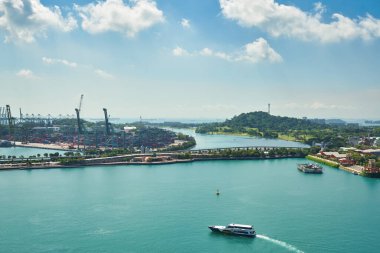 SINGAPORE - CIRCA APRIL, 2019: view from a cable car in Singapore.