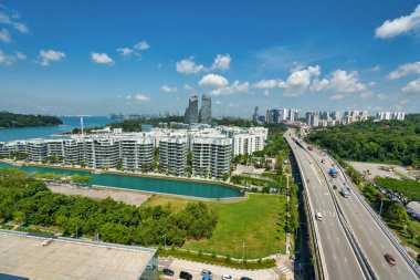 SINGAPORE - CIRCA APRIL, 2019: view from a cable car in Singapore.