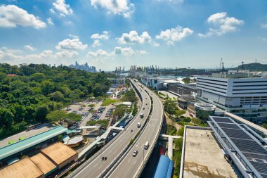 SINGAPORE - CIRCA APRIL, 2019: view from a cable car in Singapore.