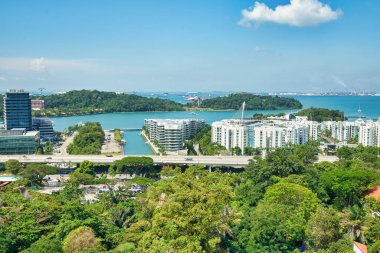 SINGAPORE - CIRCA APRIL, 2019: view from a cable car in Singapore.