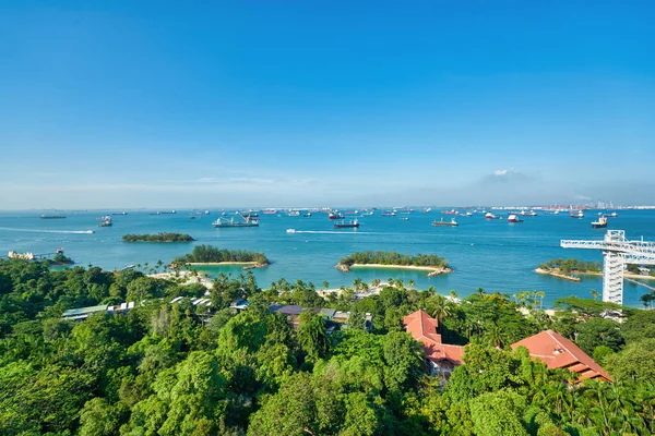 SINGAPORE - CIRCA APRIL, 2019: view from a cable car in Singapore.