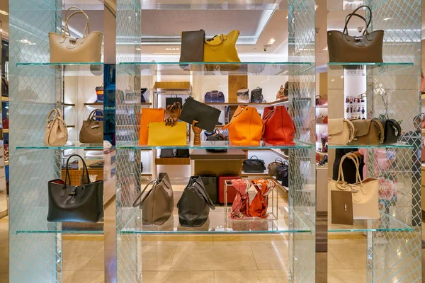 Singapore Circa April 2019 Bags Display Longchamp Store Shoppes Marina — Zdjęcie stockowe