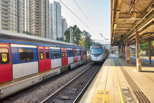 Hong Kong China Circa Janeiro 2019 Trem Mtr Sha Tin — Fotografia de Stock