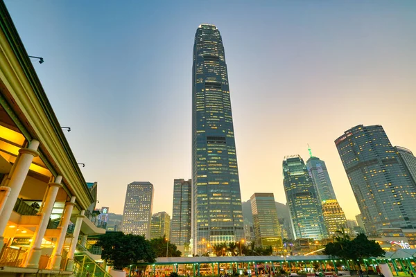 Hong Kong China Circa Enero 2019 Vista Dos Cfi Atardecer —  Fotos de Stock