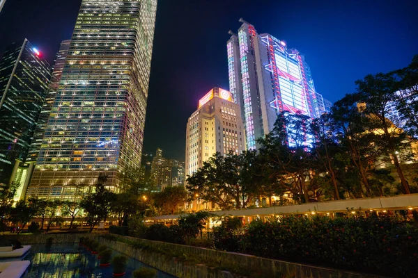 Hong Kong Çin Circa Ocak 2019 Gece Hong Kong Kentsel — Stok fotoğraf