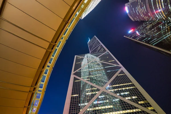 Hongkong Kina Circa Januari 2019 Låg Vinkel Syn Skyskrapor Hongkong — Stockfoto