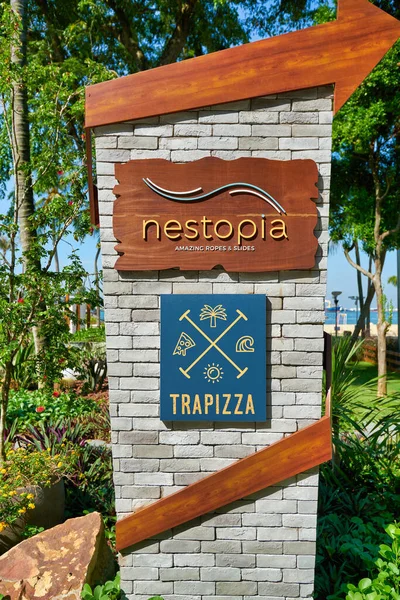 Singapore Circa April 2019 Signs Seen Sentosa Island Singapore — 图库照片