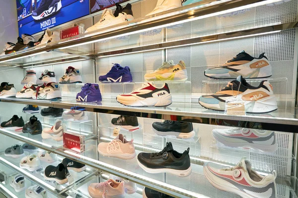 Hong Kong China Circa January 2019 Fila Footwears Display Store — Zdjęcie stockowe