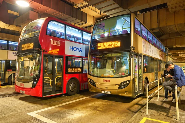 Χονγκ Κονγκ Κίνα Circa Ιανουάριος 2019 Διώροφα Λεωφορεία Τερματικό Σταθμό — Φωτογραφία Αρχείου