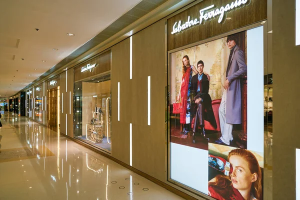 Hong Kong China Circa January 2019 Salvatore Ferragamo Storefront Elements — стокове фото