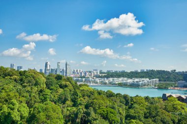 SINGAPORE - CIRCA APRIL, 2019: view from a cable car in Singapore.