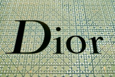 SINGAPORE - CIRCA APRIL, 2019: close up shot of Dior sign seen in The Shoppes at Marina Bay Sands.