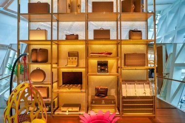 SINGAPORE - CIRCA APRIL, 2019: interior shot of Louis Vuitton store at the Shoppes at Marina Bay Sands.