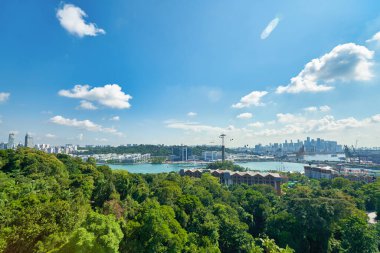 SINGAPORE - CIRCA APRIL, 2019: view from a cable car in Singapore.