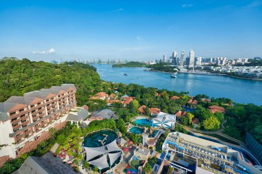 SINGAPORE - CIRCA APRIL, 2019: view from a cable car in Singapore.