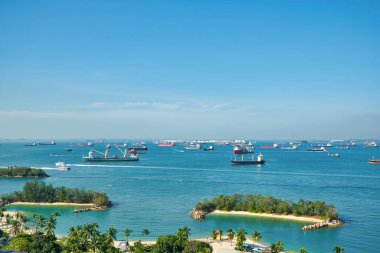SINGAPORE - CIRCA APRIL, 2019: view from a cable car in Singapore.
