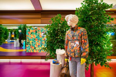 SINGAPORE - CIRCA APRIL, 2019: interior shot of Louis Vuitton store at the Shoppes at Marina Bay Sands.