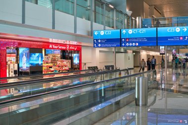 DUBAI, UAE - CIRCA JANUARY 2019: interior shot of Dubai International Airport.