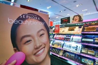 SINGAPORE - APRIL 03, 2019: interior shot of Sephora store in Singapore.