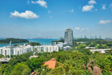 SINGAPORE - CIRCA APRIL, 2019: view from a cable car in Singapore.