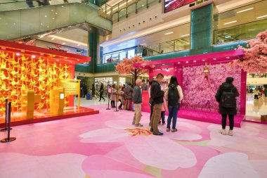 HONG KONG, CHINA - CIRCA JANUARY, 2019: the installation Happy Cherry train station seen at New Town Plaza in Hong Kong.