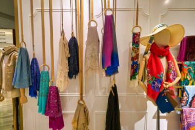 HONG KONG, CHINA - JANUARY 22, 2019: goods on display at Lane Crawford in Hong Kong. Lane Crawford is a retail company with speciality stores selling luxury goods in Hong Kong and Mainland China.